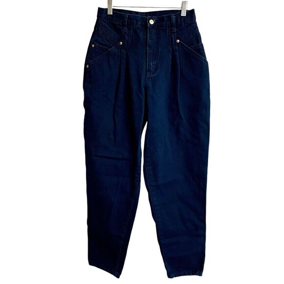 Vintage STEFANO Womens 12 Blue Hi Rise Tapered Leg Jeans Mom 80s Pleated… - Picture 1 of 8